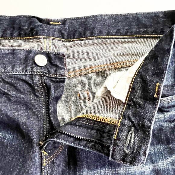 D.M.G Denim Jeans Made in Japan 11-160C Whispering Dark Wash Straight Leg Sz L - Picture 3 of 11